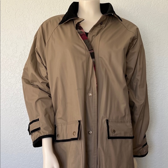 Vintage Misty Harbor Trench Coat Women’s Medium Plaid Lined 90s Classi - Picture 4 of 7